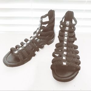 Marc Fisher Pepita Black Gladiator Sandal Size 8